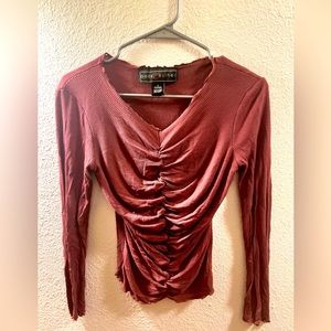 Polly & Esther maroon shirt size small